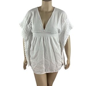 Seaspice Resort Wear Cotton Cover Up Dress White Size L